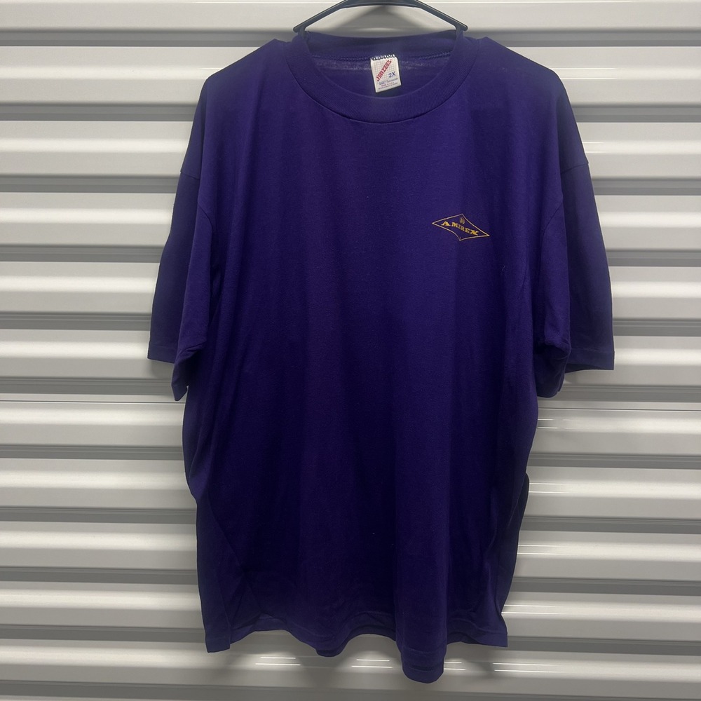Jerzees Vintage T-Shirt Size 2XL Mens Purple Single Stitch Amirex Made in USA90s — photo 2